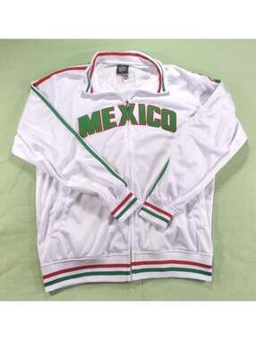 Original Deluxe Men's Mexico Zip Up Track Jacket White Size XL